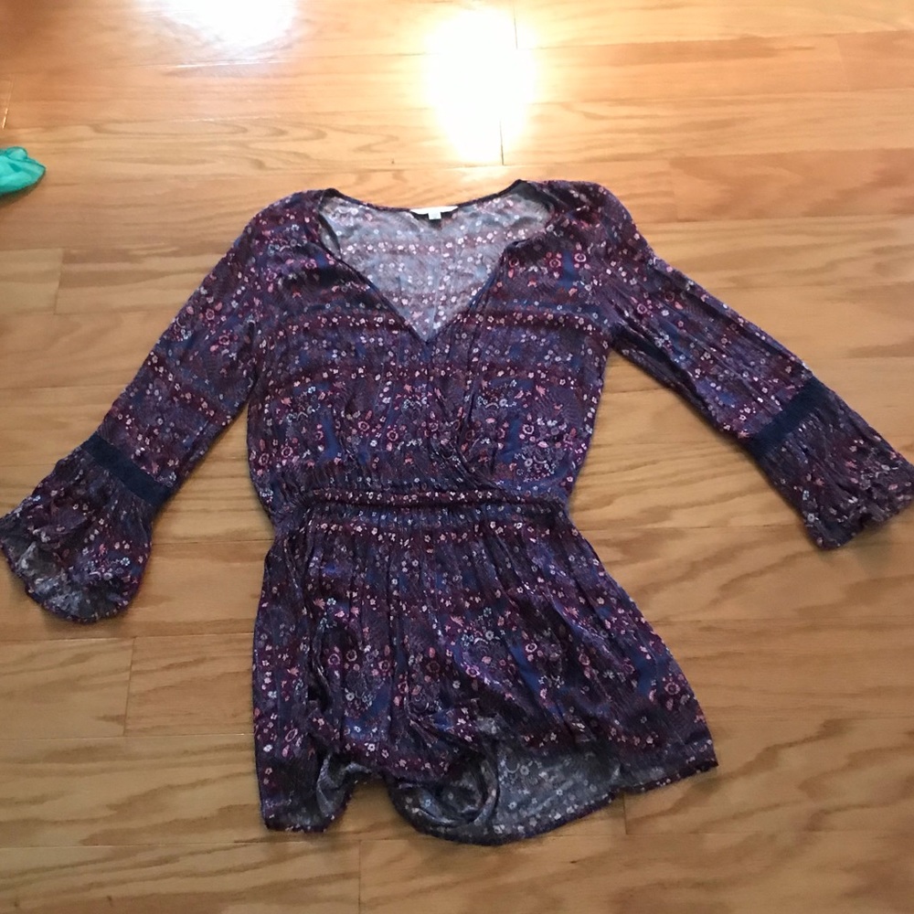 AEO floral long sleeve romper